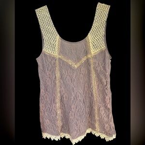 Chaundry Crochet Lace Top NWT